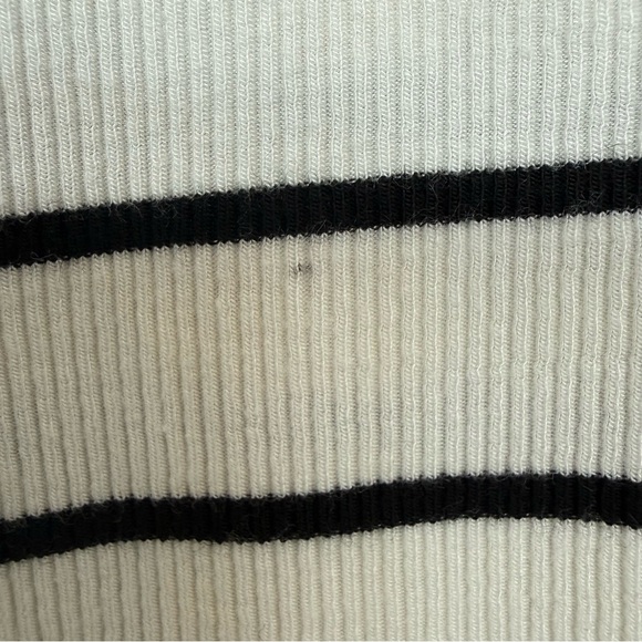 Cherish racerback Tank Top Black White Blue Striped Rayon Spandex Size Large - Picture 9 of 9